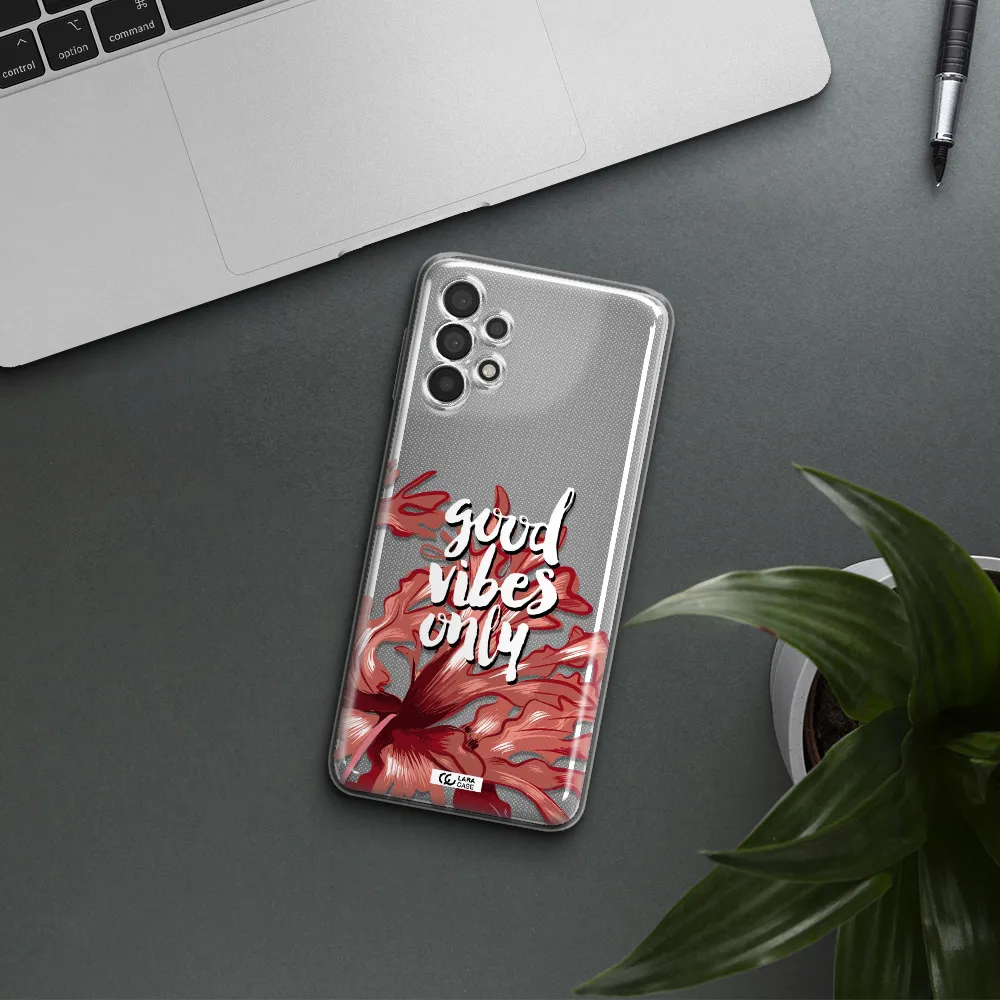 Tropical Vibes Red Samsung A32 Clear TPU Case