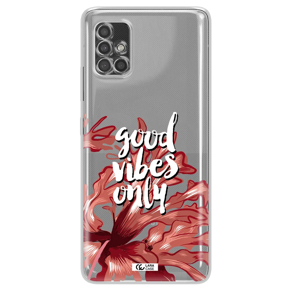 Tropical Vibes Red Samsung A40S Clear Tpu Case