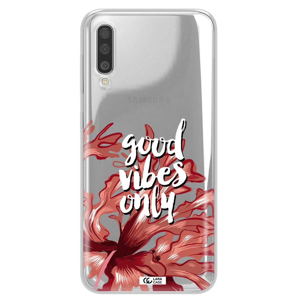 Tropical Vibes Red Samsung A50 Clear TPU Case