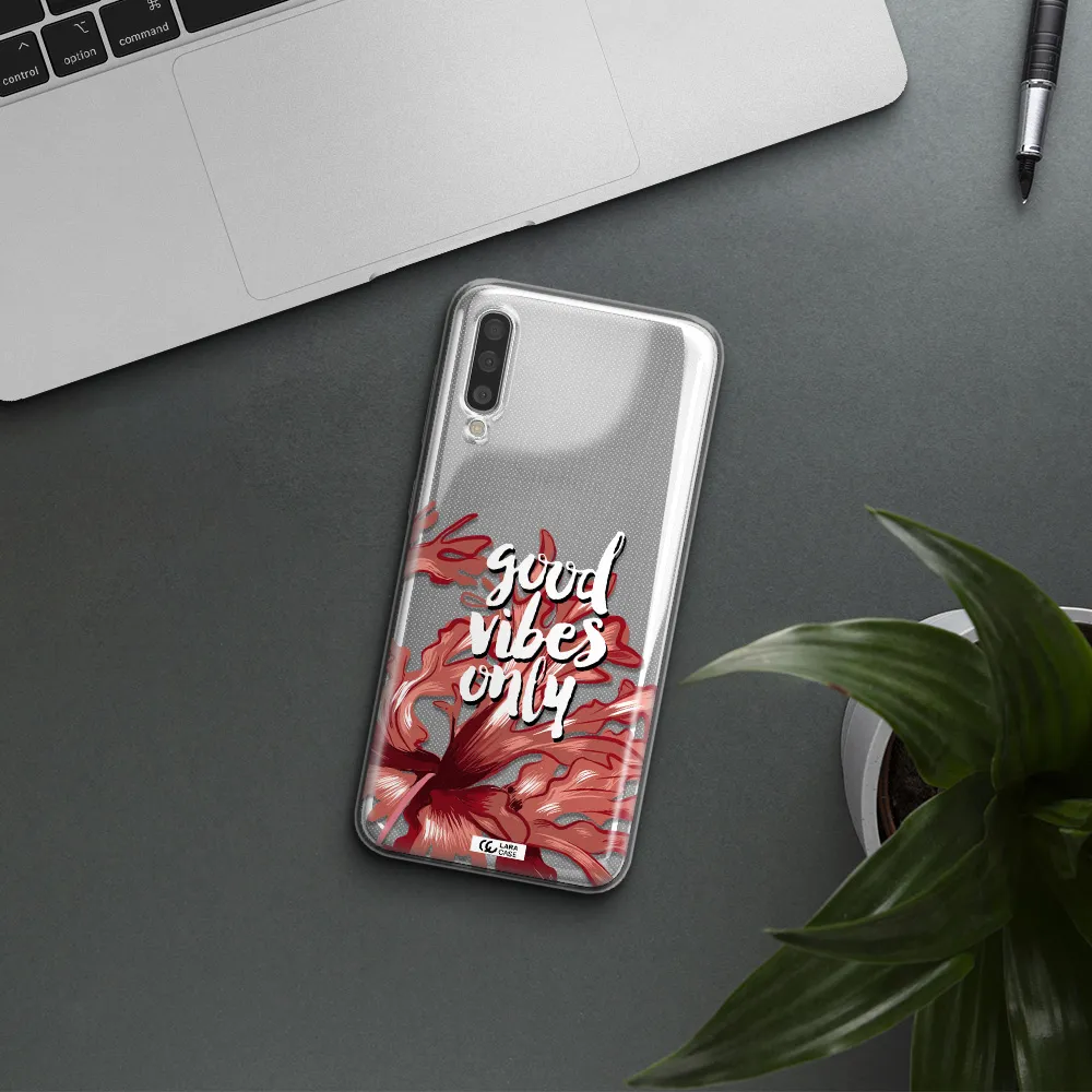 Tropical Vibes Red Samsung A50 Clear TPU Case