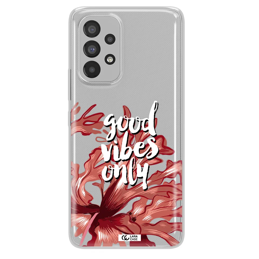 Tropical Vibes Red Samsung A53 Clear TPU Case
