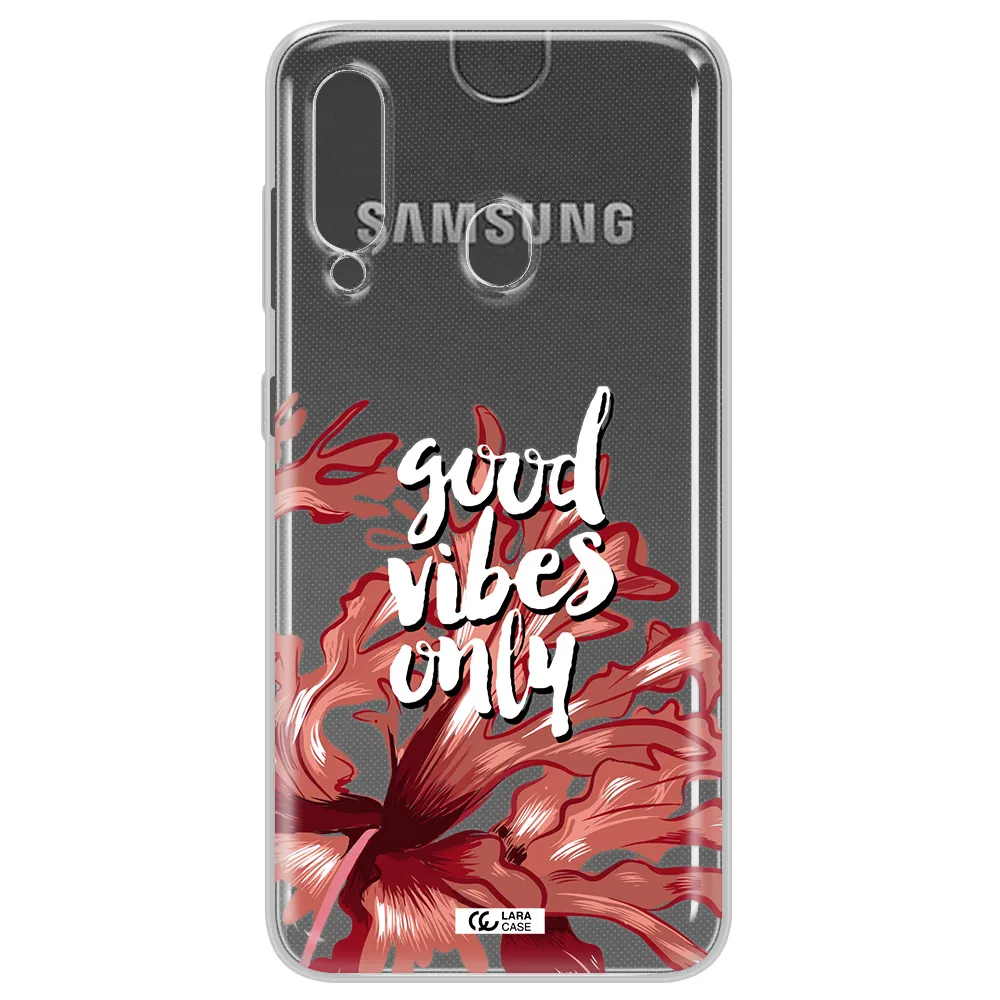 Tropical Vibes Red Samsung A60 Clear TPU Case