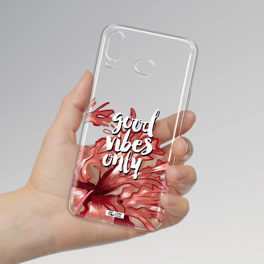 Tropical Vibes Red Samsung A6S Clear TPU Case