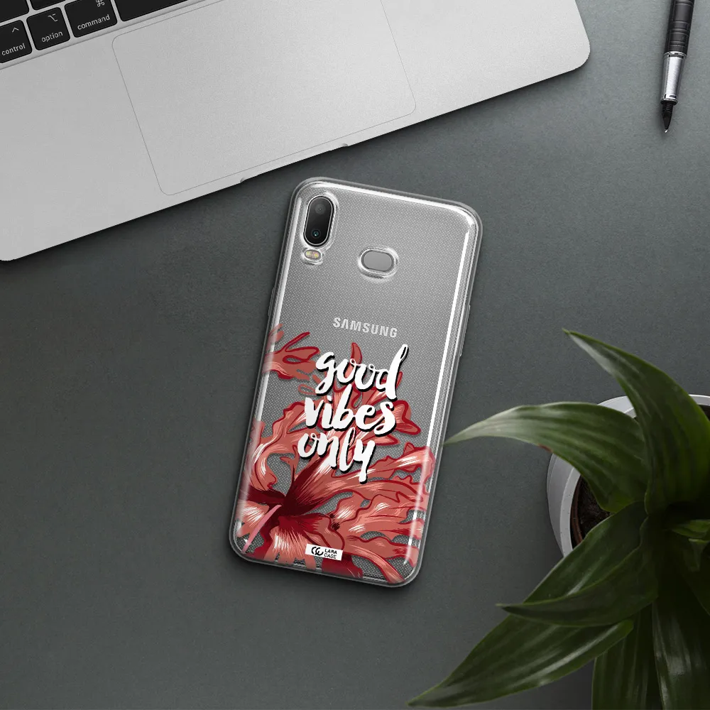 Tropical Vibes Red Samsung A6S Clear TPU Case