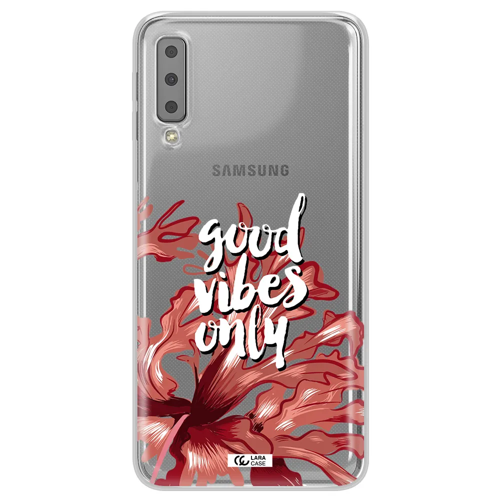 Tropical Vibes Red Samsung A7 2018 Clear TPU Case