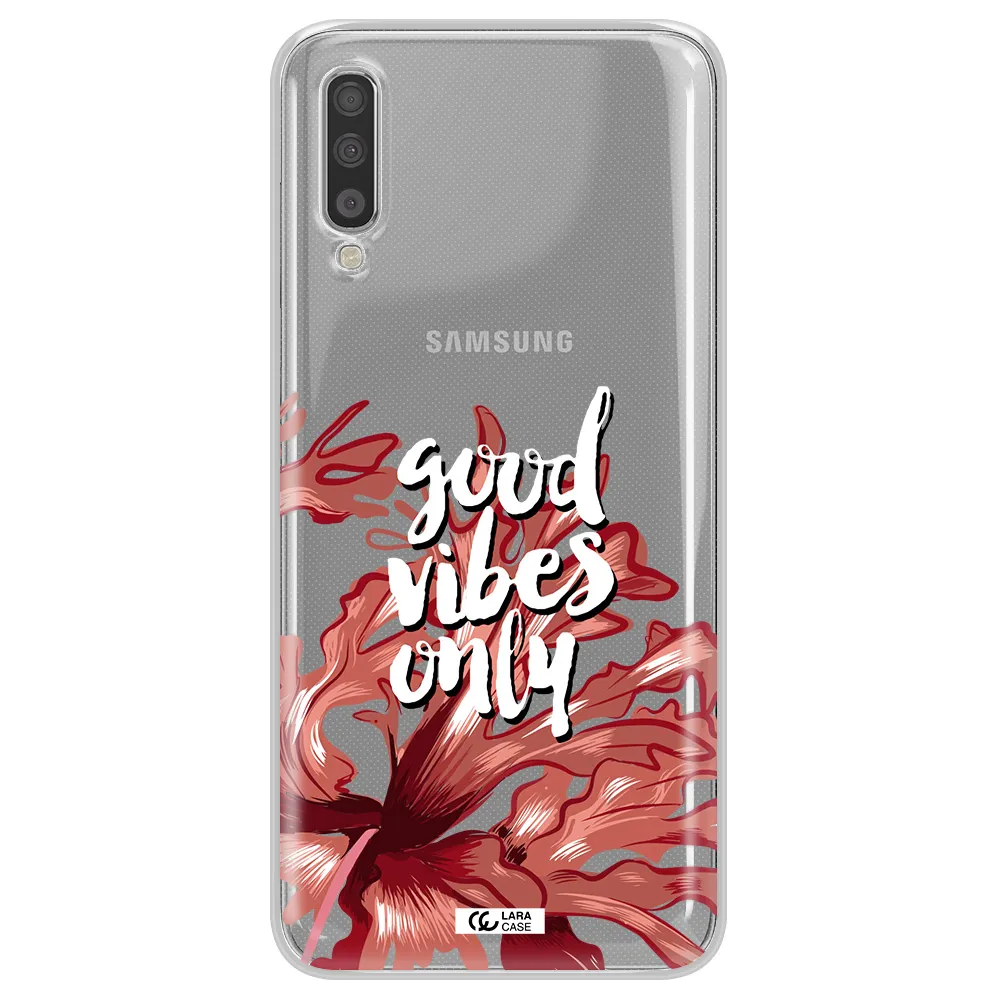 Tropical Vibes Red Samsung A70 Clear TPU Case