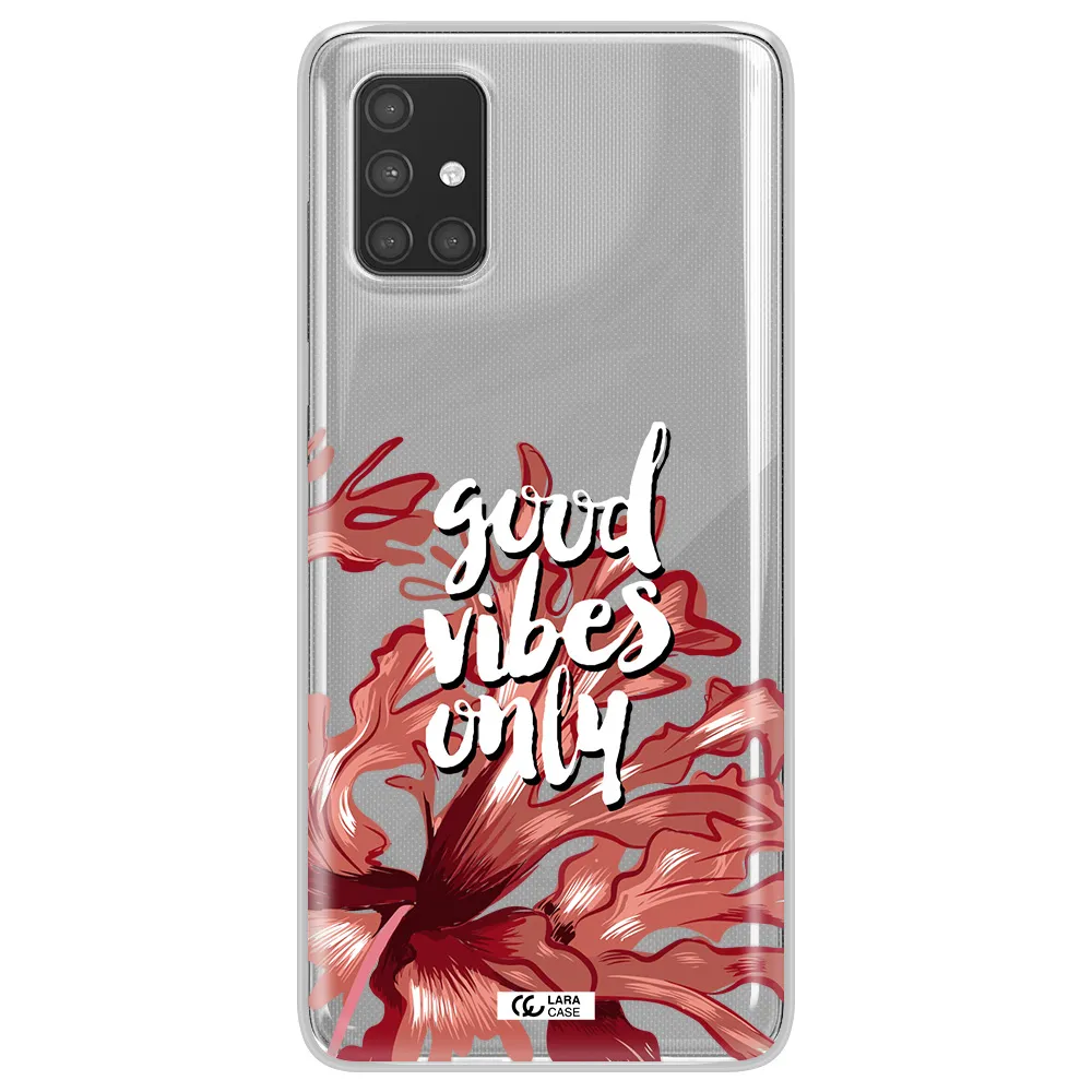 Tropical Vibes Red Samsung A71 Clear TPU Case