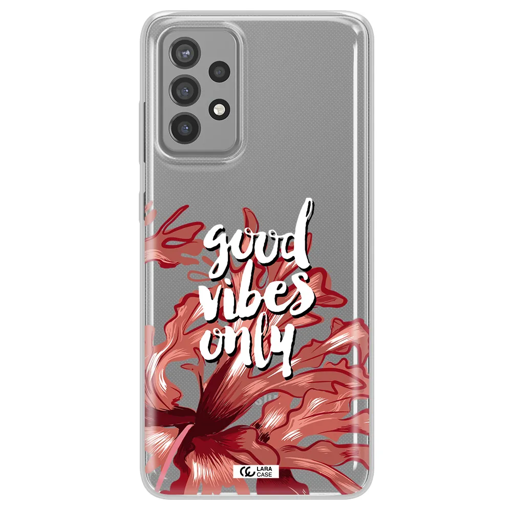 Tropical Vibes Red Samsung A72 Clear TPU Case