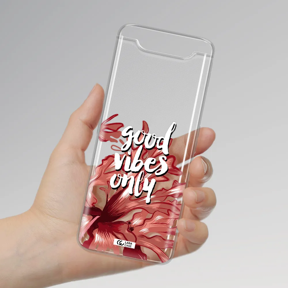Tropical Vibes Red Samsung A80 Clear TPU Case