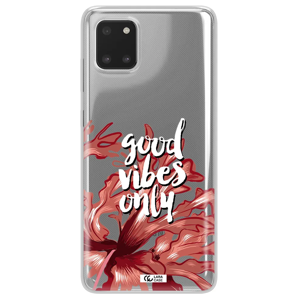Tropical Vibes Red Samsung A81 Clear TPU Case