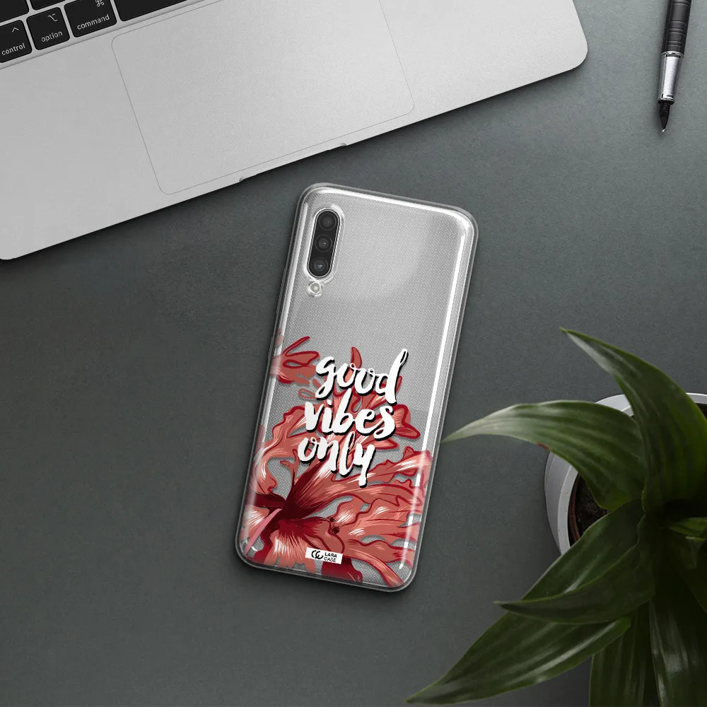 Tropical Vibes Red Samsung A90 Clear TPU Case