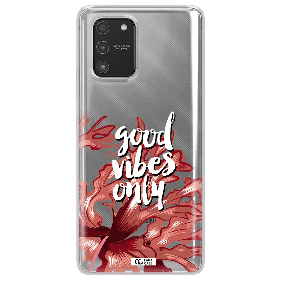 Tropical Vibes Red Samsung A91 Clear TPU Case