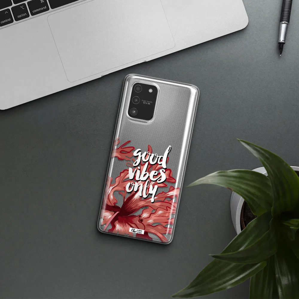 Tropical Vibes Red Samsung A91 Clear TPU Case