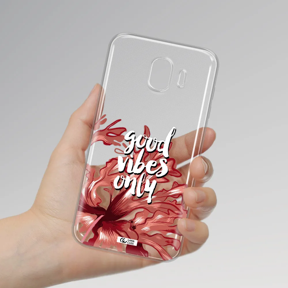 Tropical Vibes Red Samsung J4 Clear TPU Case
