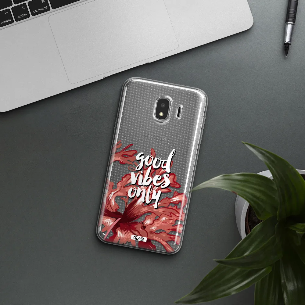 Tropical Vibes Red Samsung J4 Clear TPU Case