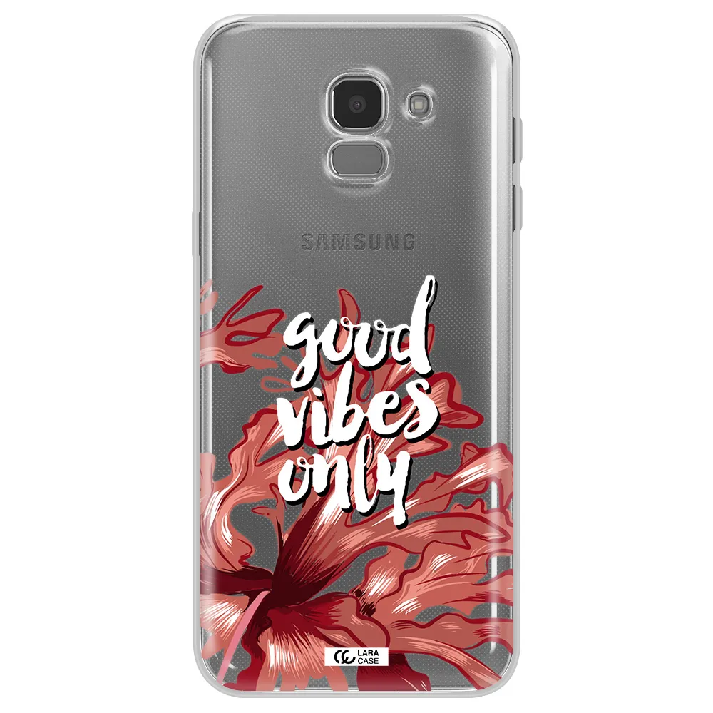 Tropical Vibes Red Samsung J6 Clear TPU Case