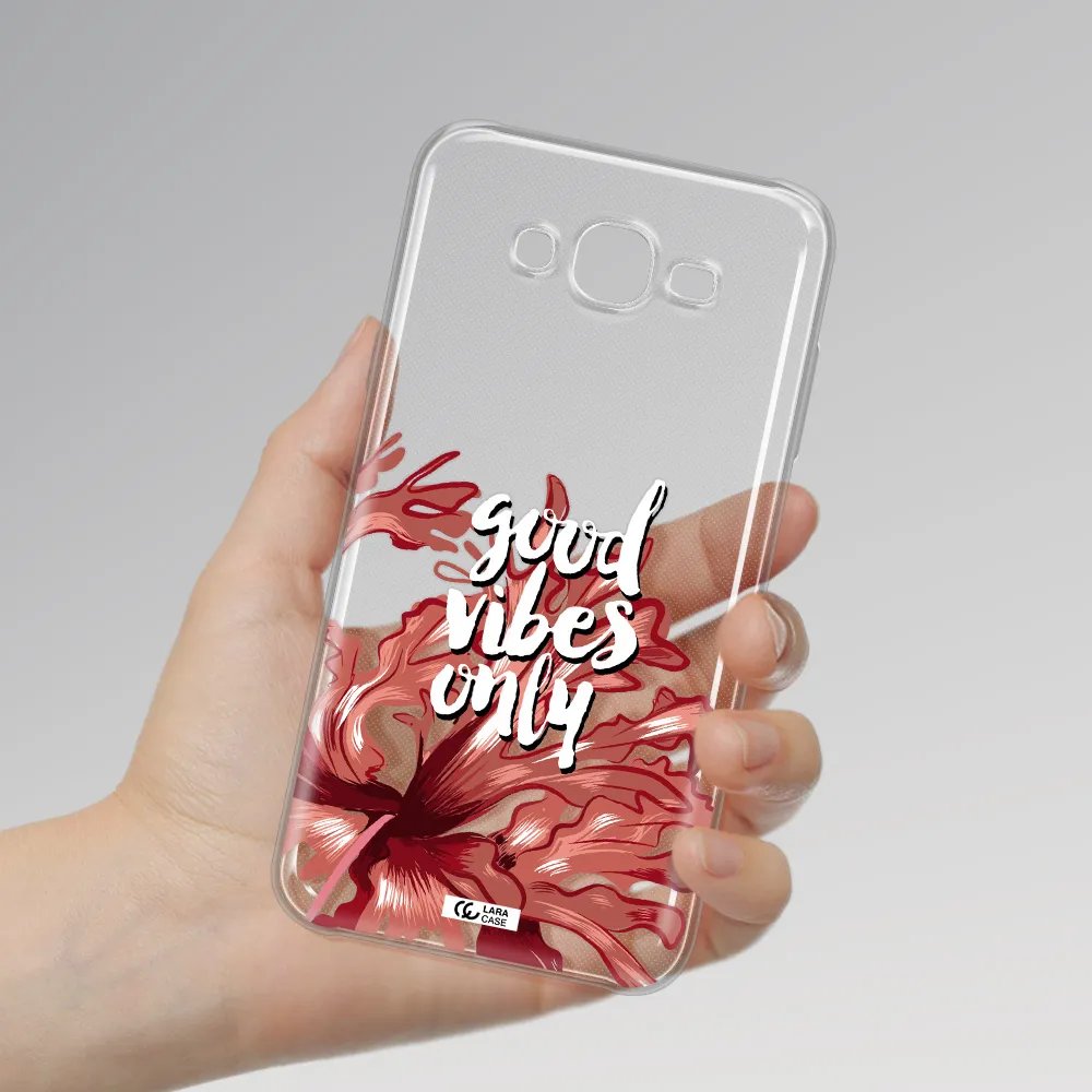 Tropical Vibes Red Samsung J7 Clear TPU Case