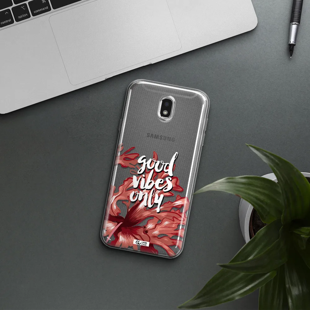 Tropical Vibes Red Samsung J7 Pro Clear TPU Case