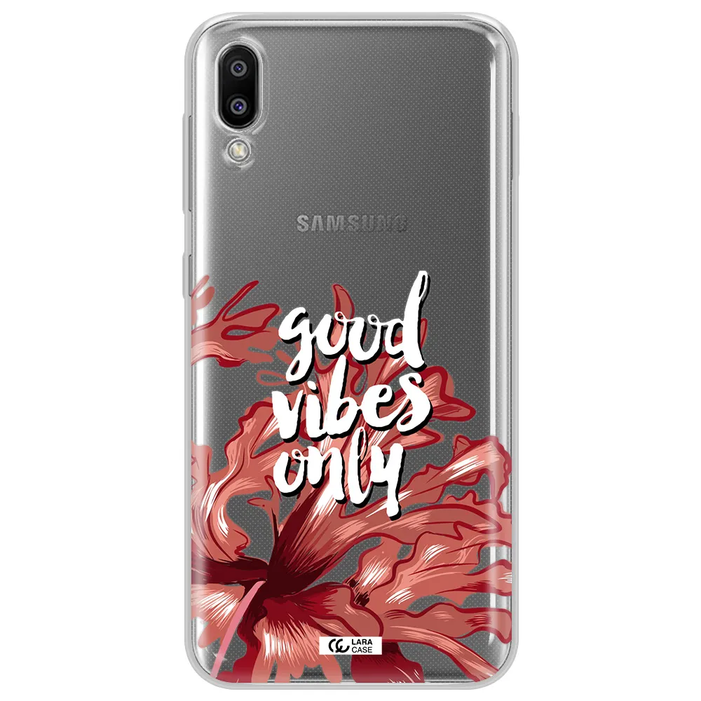Tropical Vibes Red Samsung M10 Clear TPU Case