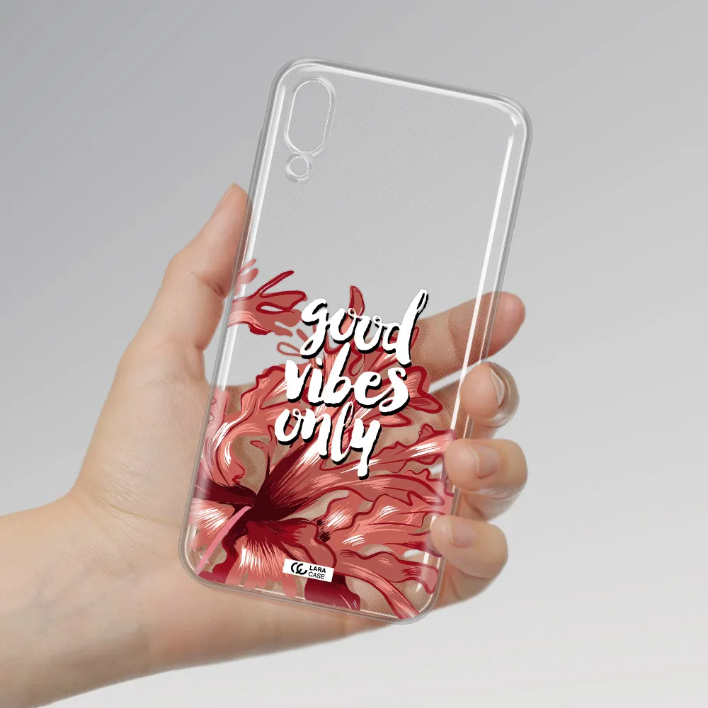 Tropical Vibes Red Samsung M10 Clear TPU Case