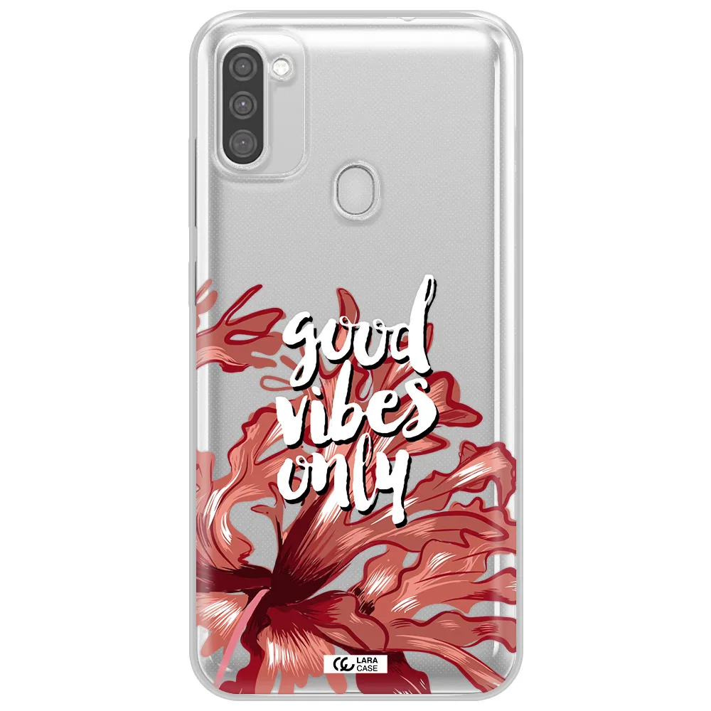 Tropical Vibes Red Samsung M11 Clear TPU Case