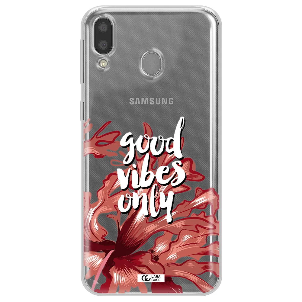 Tropical Vibes Red Samsung M20 Clear TPU Case