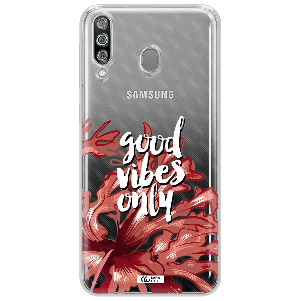 Tropical Vibes Red Samsung M30 Clear TPU Case