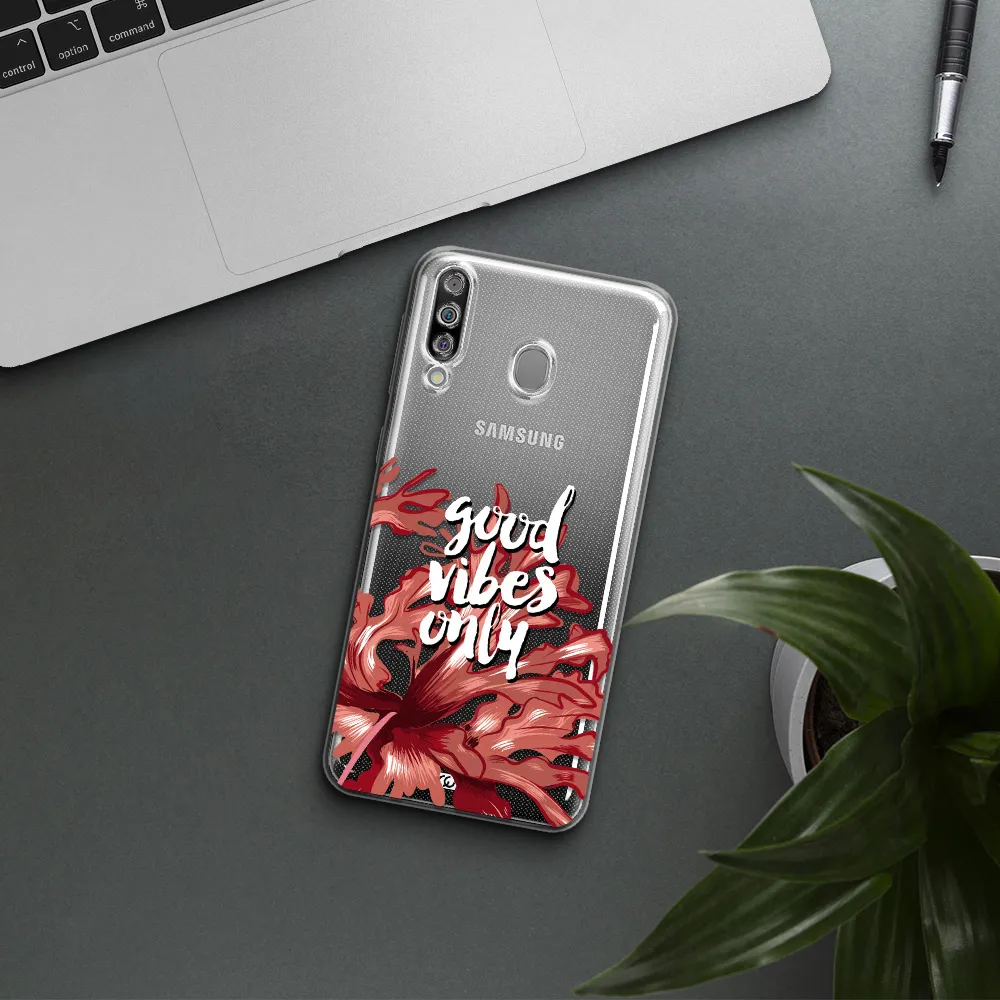 Tropical Vibes Red Samsung M30 Clear TPU Case