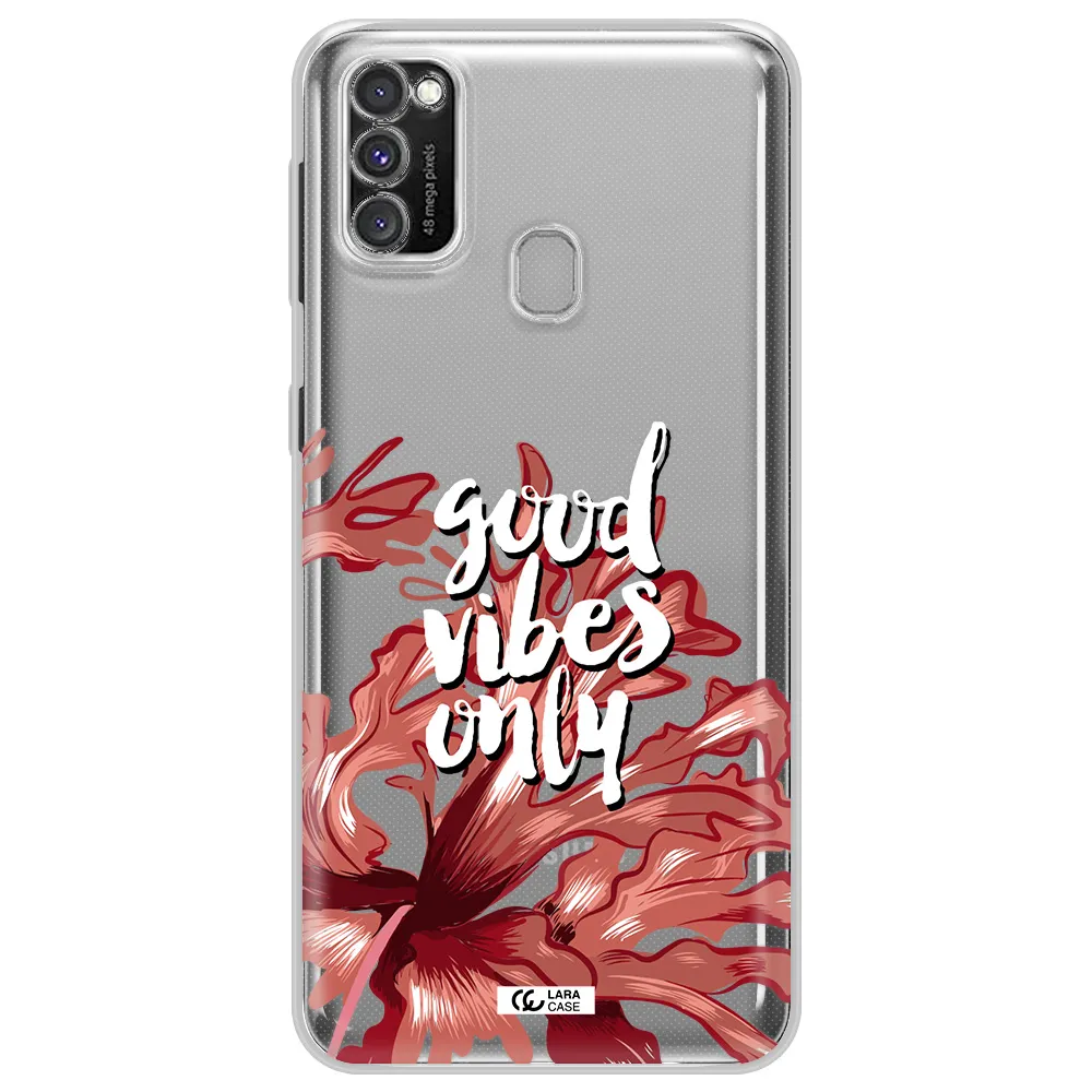 Tropical Vibes Red Samsung M30S Clear TPU Case