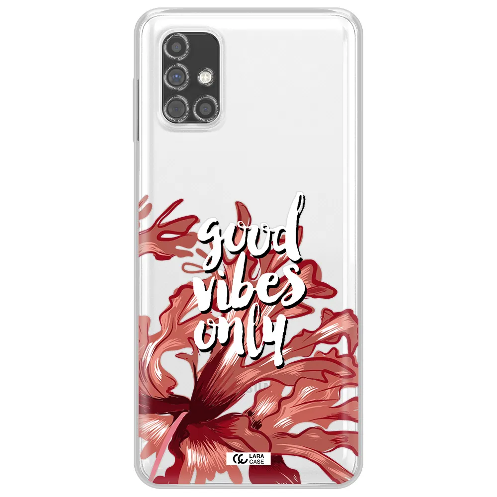 Tropical Vibes Red Samsung M31S Clear TPU Case