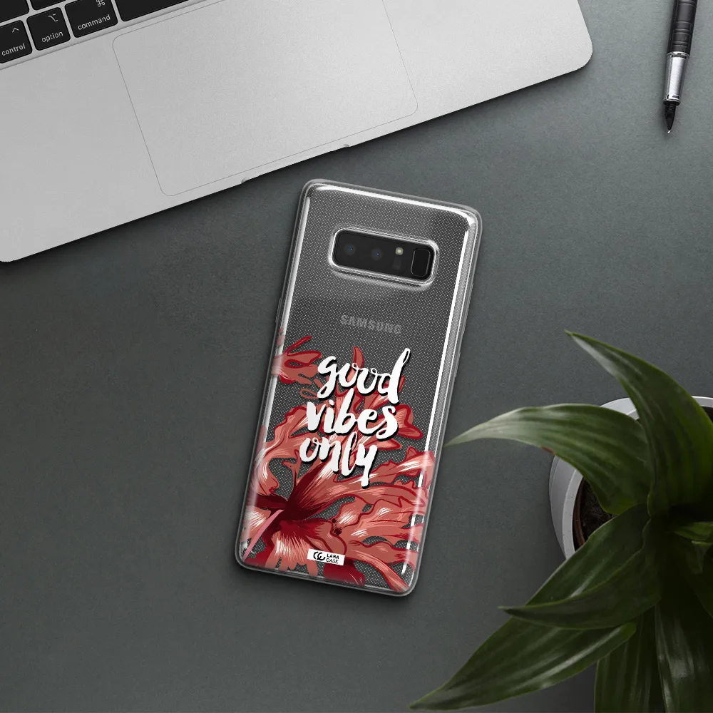 Tropical Vibes Red Samsung Note 8 Clear TPU Case