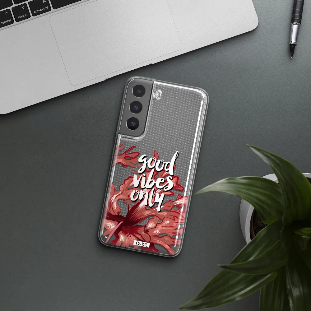 Tropical Vibes Red Samsung S 22 Plus Clear TPU Case