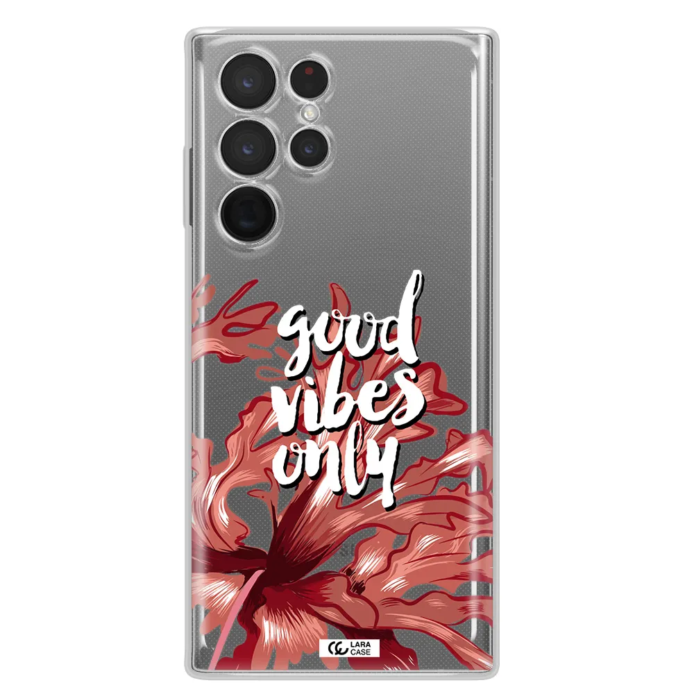 Tropical Vibes Red Samsung S 22 Ultra Clear TPU Case