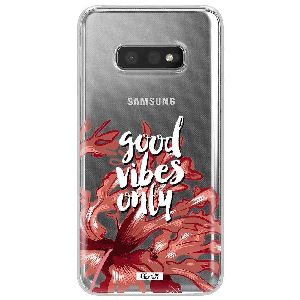 Tropical Vibes Red Samsung S10e Clear TPU Case