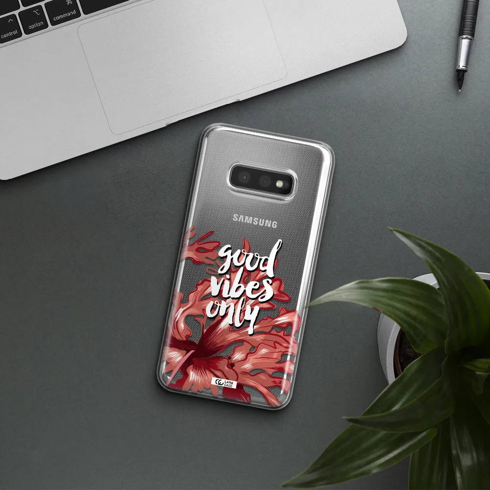 Tropical Vibes Red Samsung S10e Clear TPU Case