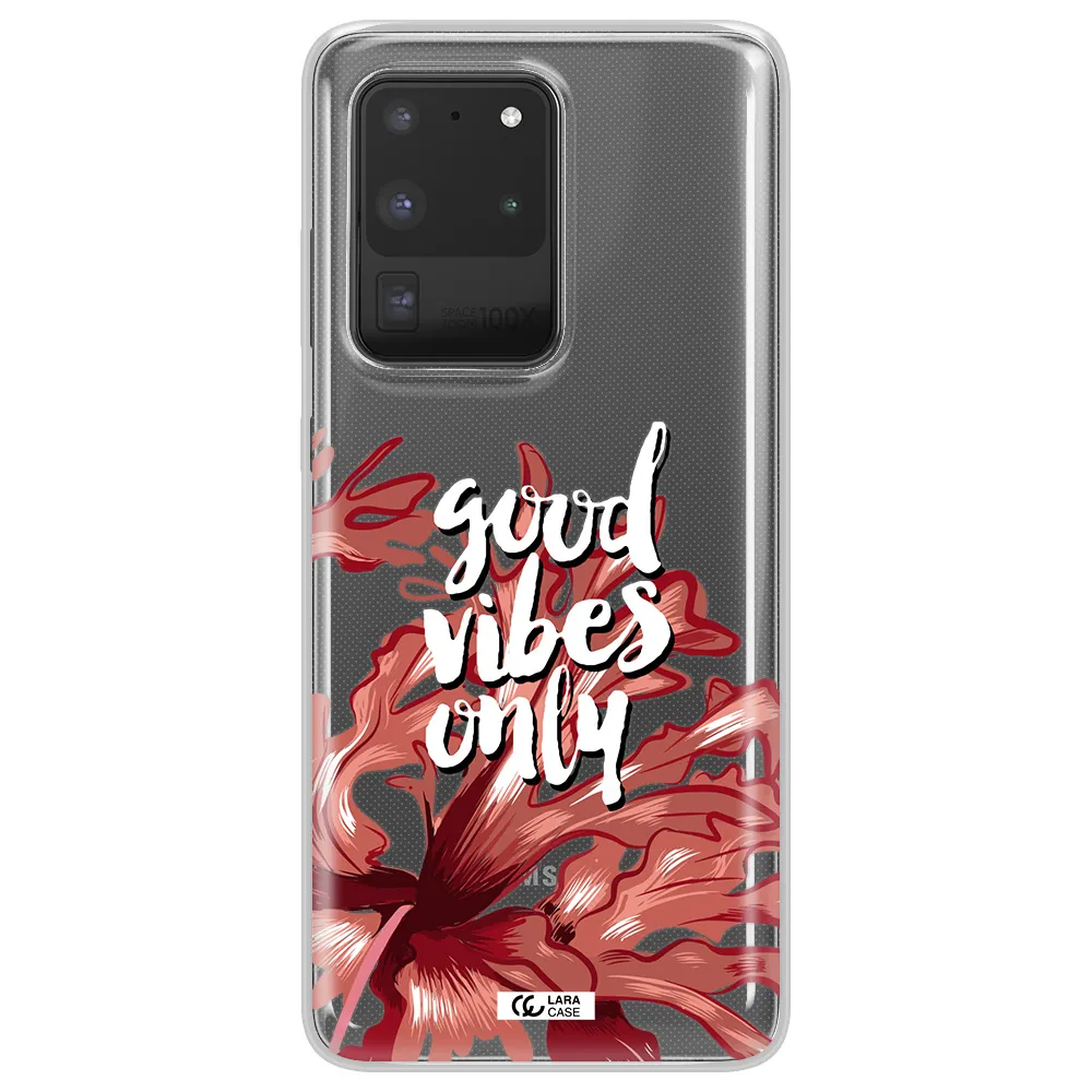 Tropical Vibes Red Samsung S20 Ultra Clear TPU Case