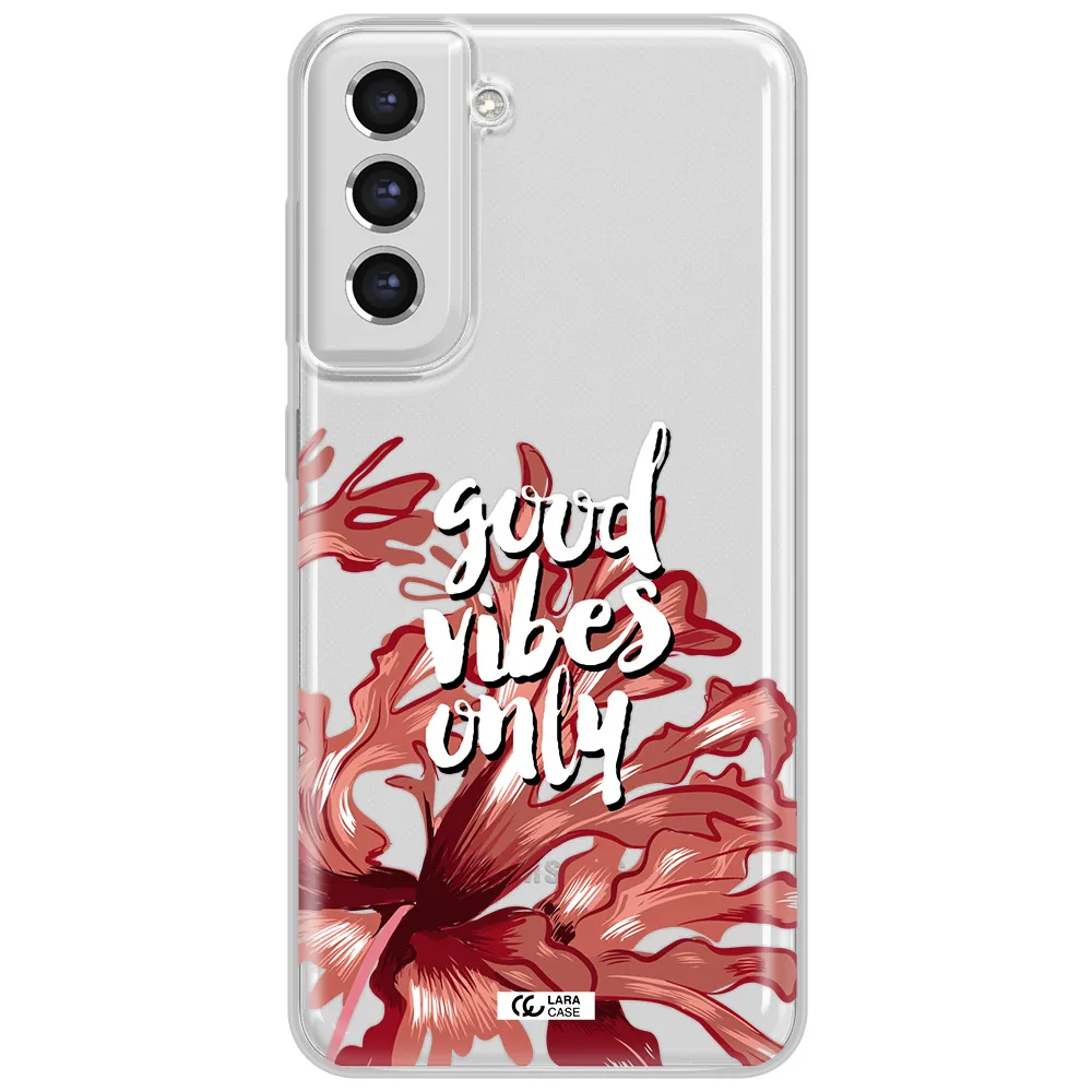 Tropical Vibes Red Samsung S21 Fe Clear Tpu Case