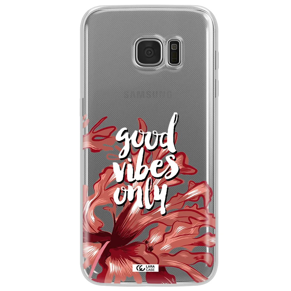 Tropical Vibes Red Samsung S7 Edge Clear TPU Case