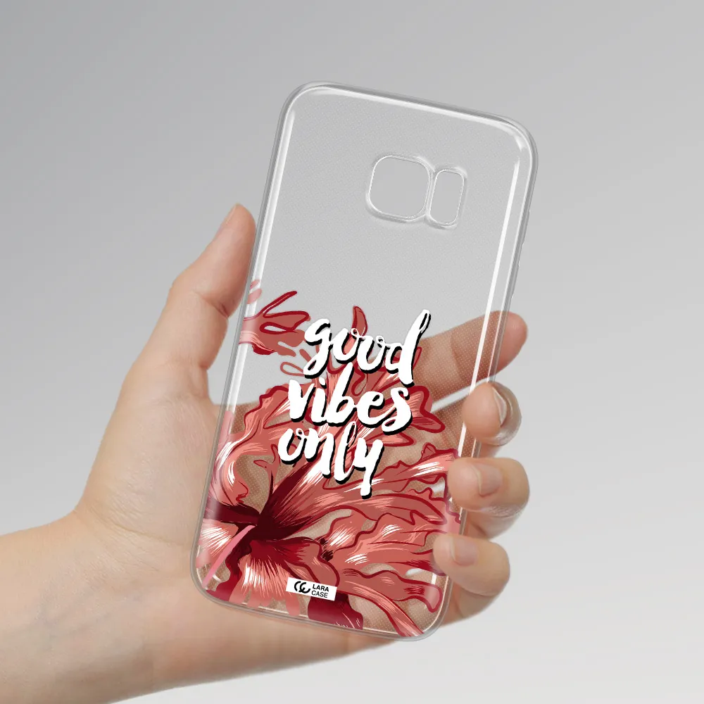 Tropical Vibes Red Samsung S7 Edge Clear TPU Case