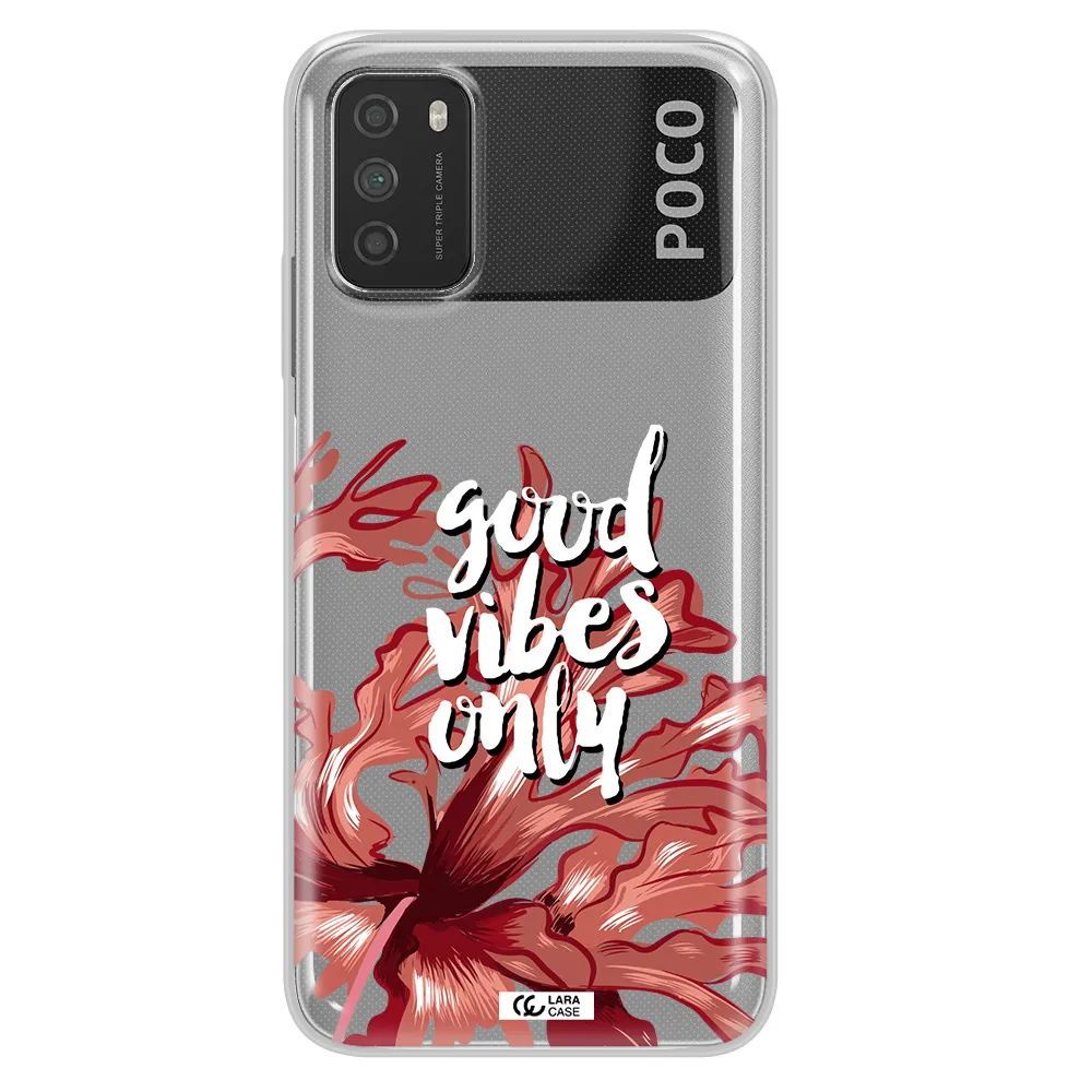 Tropical Vibes Red Xiaomi Poco M3 Clear TPU Case