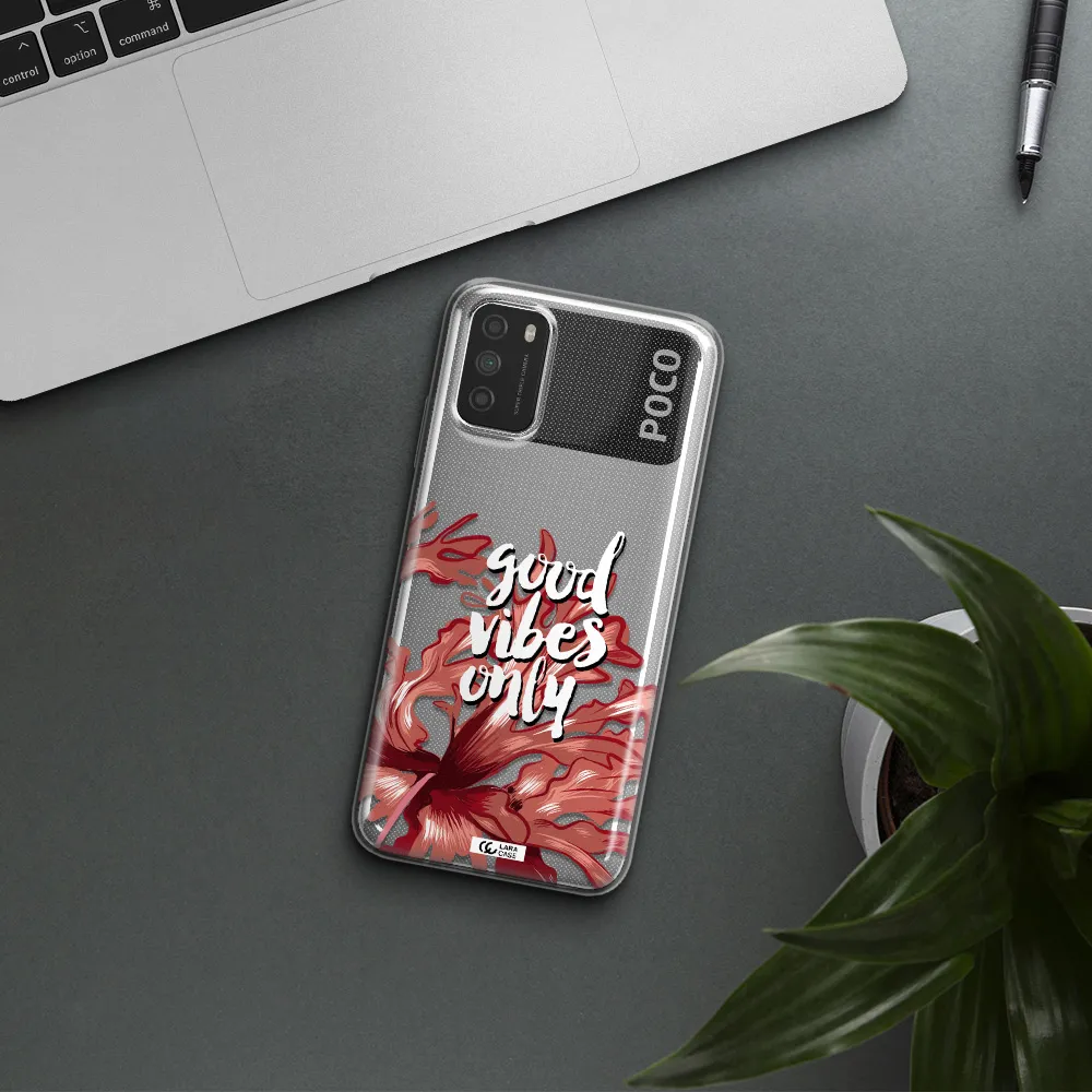 Tropical Vibes Red Xiaomi Poco M3 Clear TPU Case