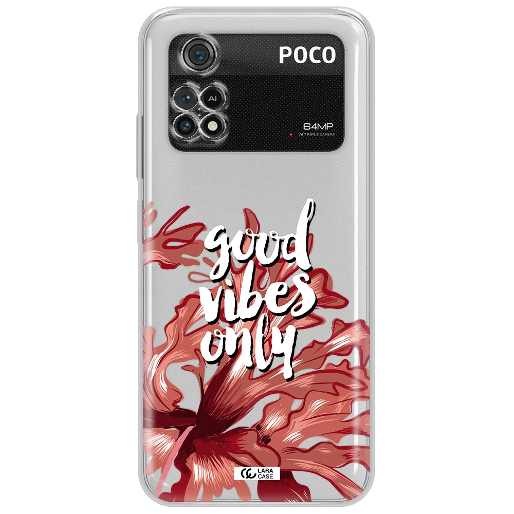 Tropical Vibes Red Xiaomi Poco M4 Pro 4G Clear Tpu Case