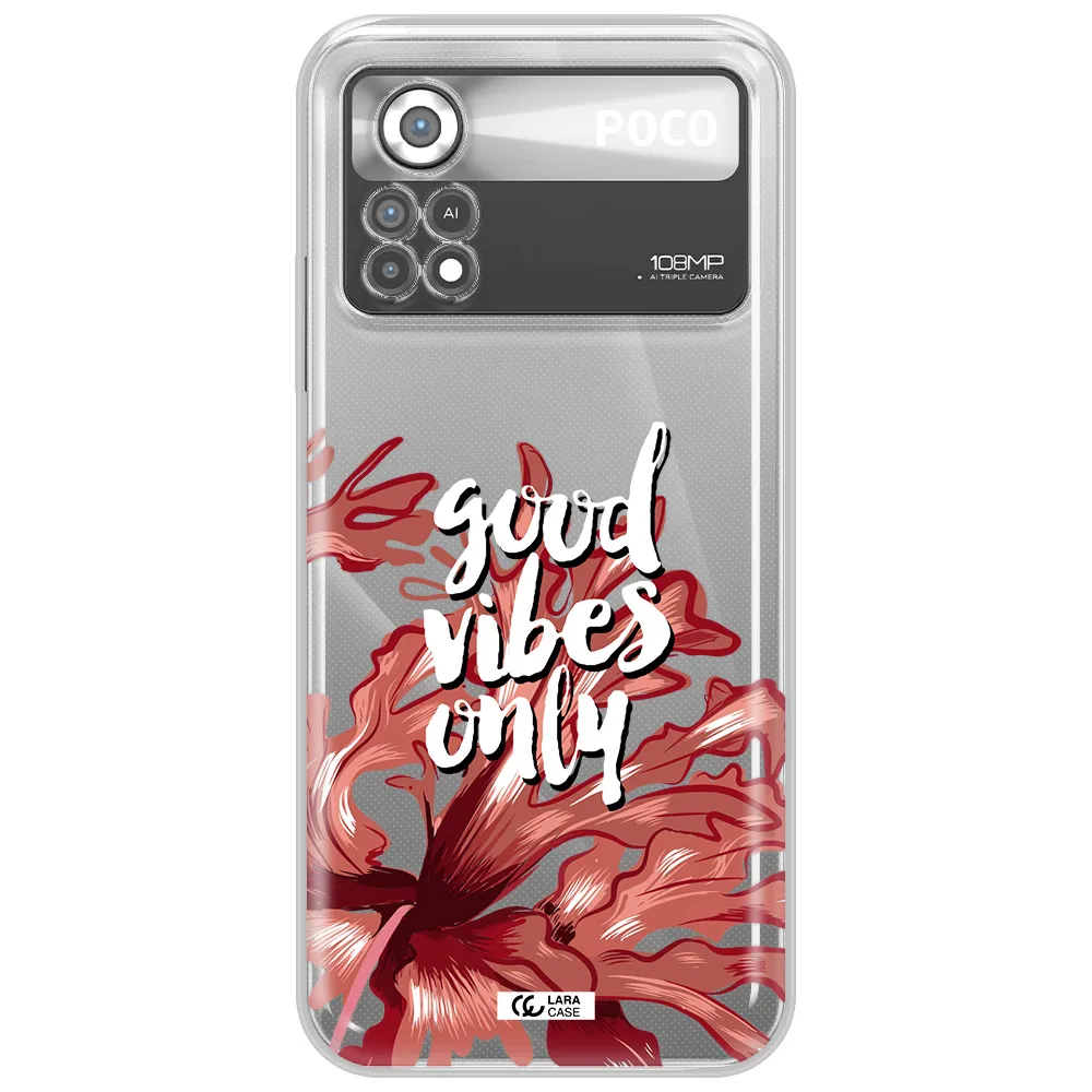 Tropical Vibes Red Xiaomi Poco X4 Pro Clear TPU Case