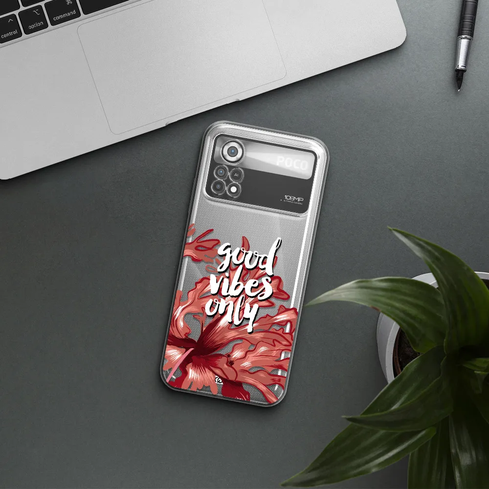 Tropical Vibes Red Xiaomi Poco X4 Pro Clear TPU Case