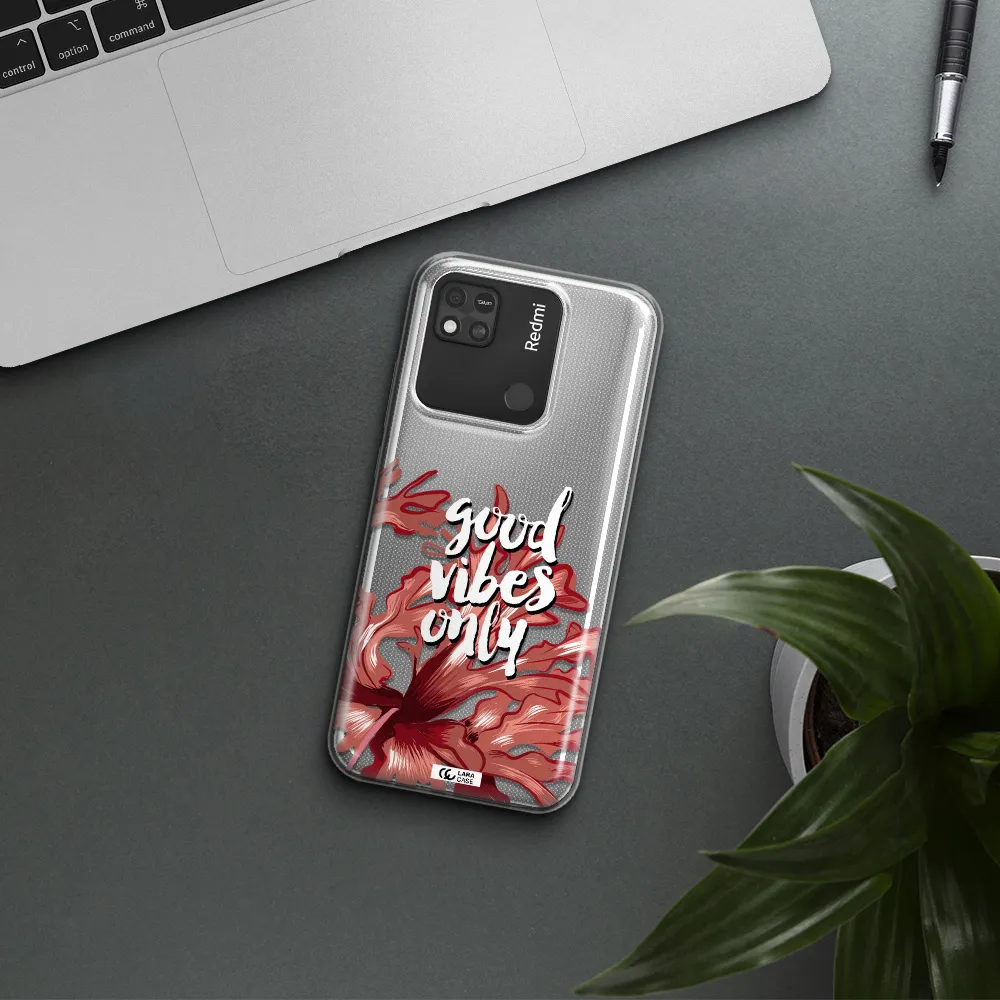Tropical Vibes Red Xiaomi Redmi 10A Clear TPU Case