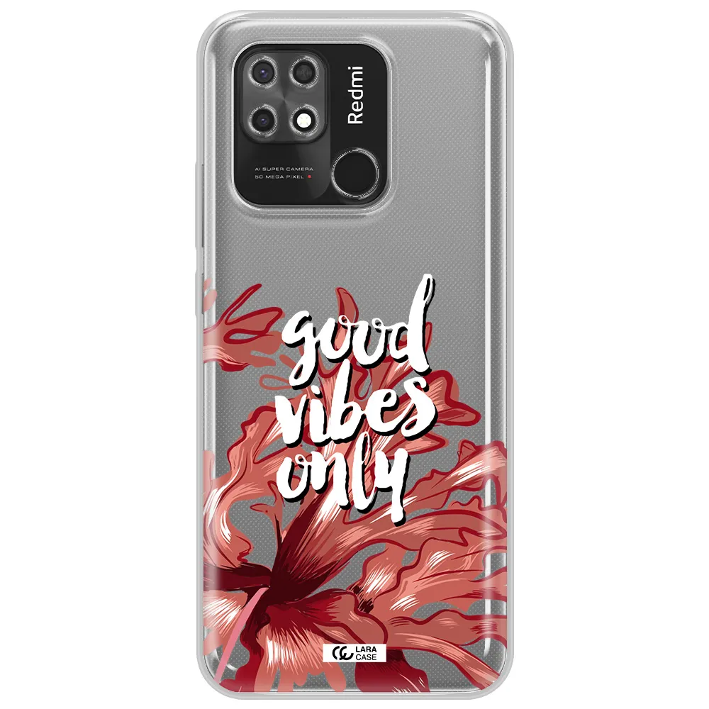 Tropical Vibes Red Xiaomi Redmi 10C Clear TPU Case