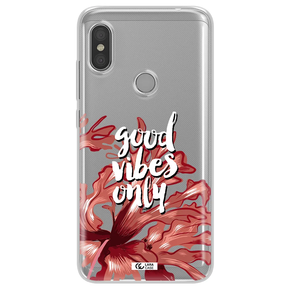 Tropical Vibes Red Xiaomi Redmi Note 6 Pro Clear TPU Case
