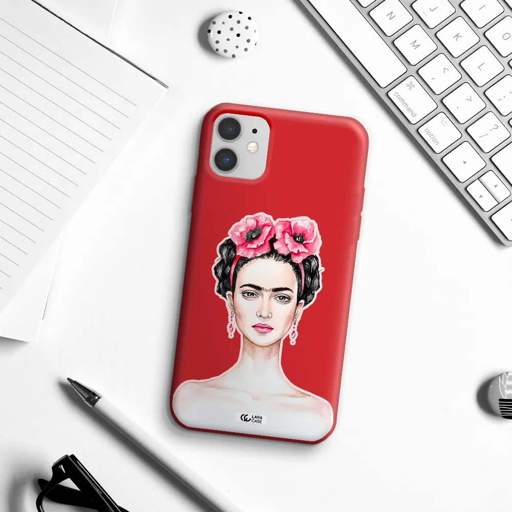 Ferida Watercolor Apple iPhone 11 Silicone Imperial Red Case