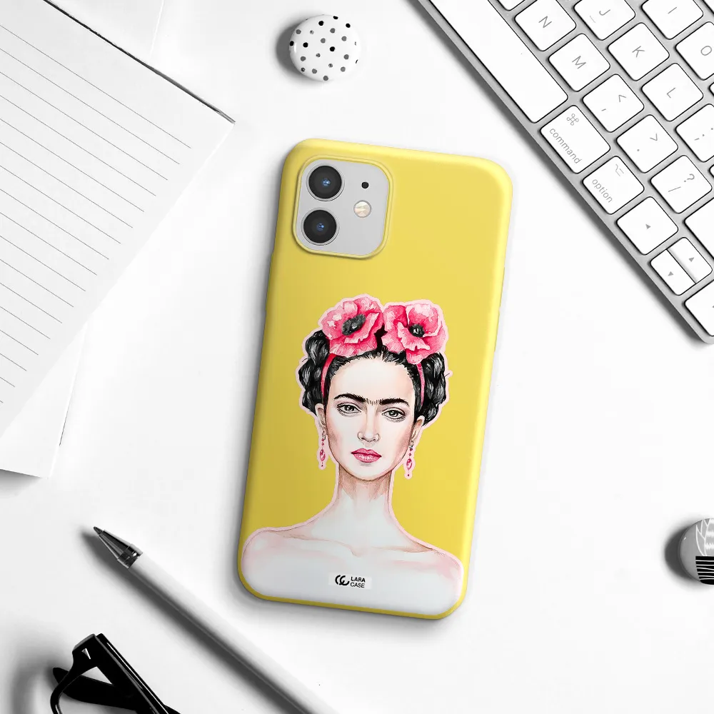 Ferida Watercolor Apple iPhone 12 mini Silicone canary yellow Case