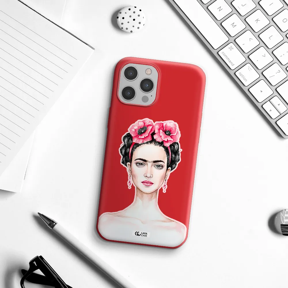 Ferida Watercolor Apple iPhone 12 pro Silicone Imperial Red Case